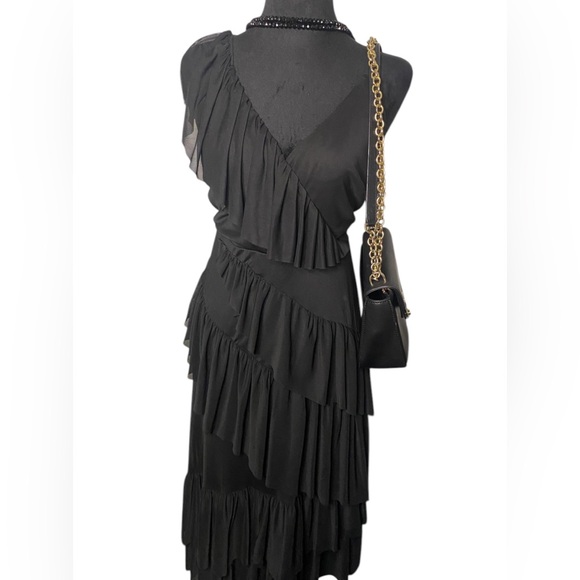 Torrid Midi Mesh Ruffle Surplice Dress - Picture 2 of 13